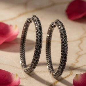 Noble Grace Black Hoops