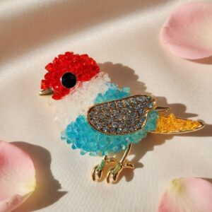 Garnets Bird Brooch Pin Party Wear