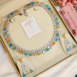 Wedding Statement Pastel Doublet Choker Necklace
