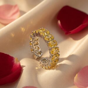 Oval Cut Stone Topaz Statement Ring (Luxury Finish)