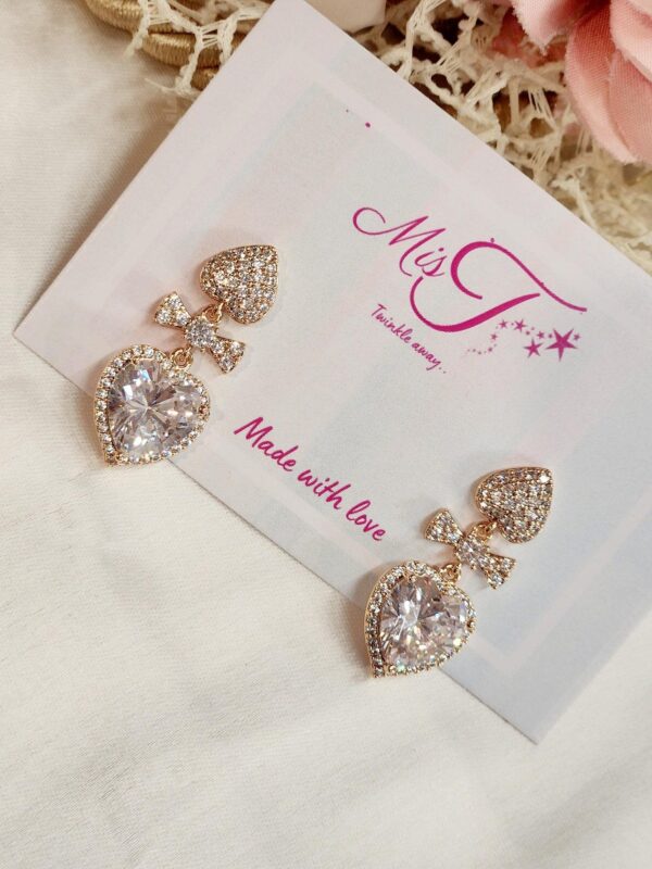 Elegant White Heart Earrings