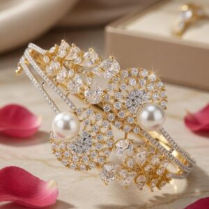 Elite Diamond Look Golden finish bracelet