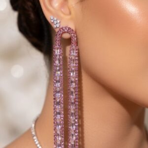 Wine Red Trendy Tassel Earrings