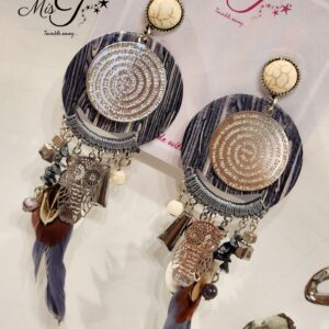 Owlet grey tassel earrings