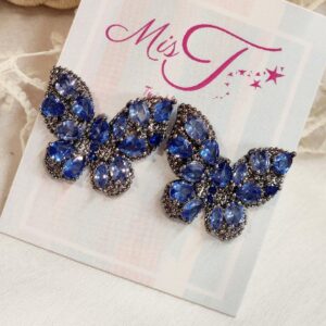 Mystic Blue Butterfly Studs