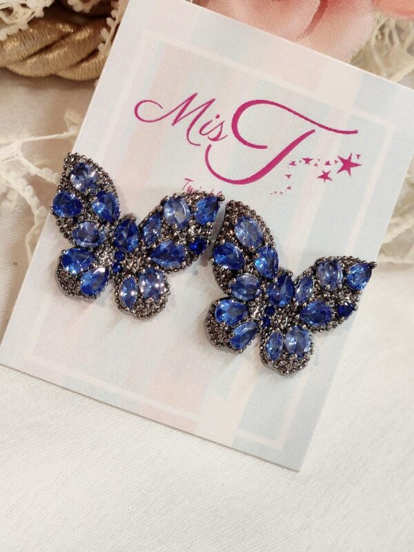 Mystic Blue Butterfly Studs