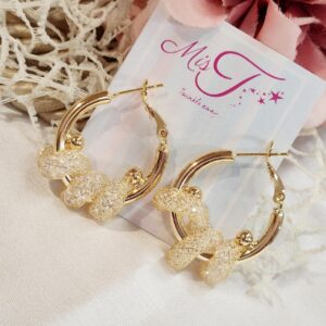 Crystal Spiral Bag Hoops