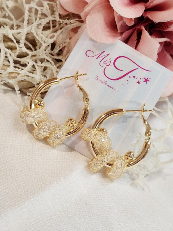 Crystal Spiral Bag Hoops
