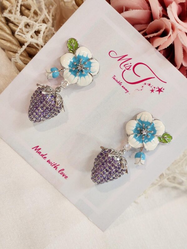 Lilac Strawberry Earrings