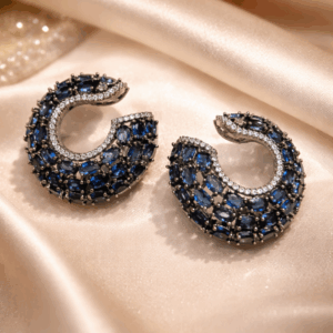 Midnight Sapphire Blue Black Finish cuffs