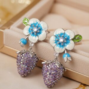 Lilac Strawberry Earrings
