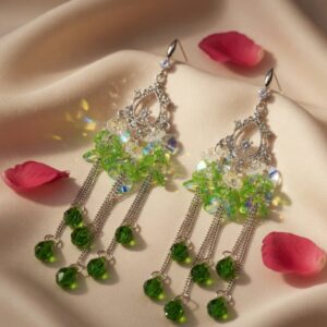 Beautiful green tassel earrings