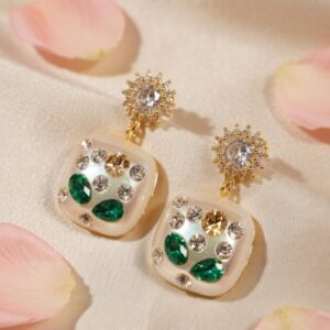 Gems n pearl stud earrings