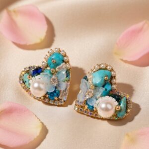 Firoza Fusion Heart Earrings