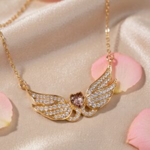 Fine Finish Angel wing Gold Plated Pendant Chain