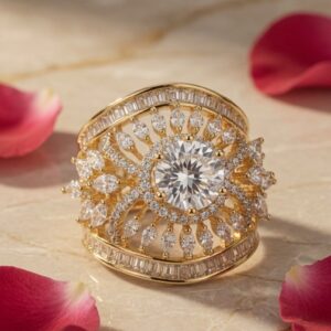 Solaris Royale Statement Ring-Gold Finish
