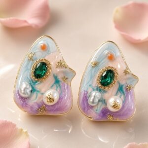 Multi Colour Abstract Earrings