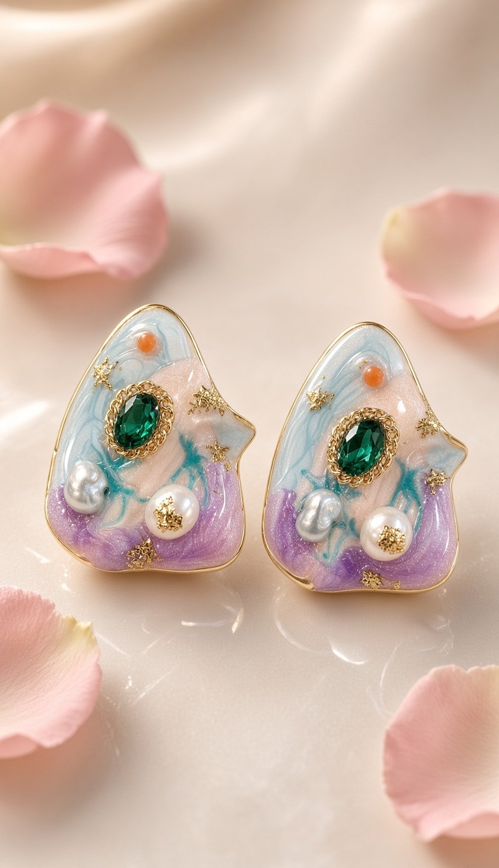 Multi Colour Abstract Earrings