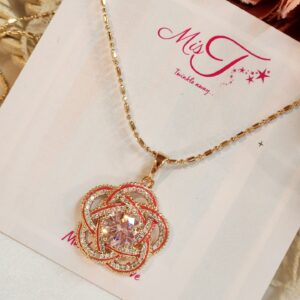 Soft Madness Pink Hues Gold Pendant Chain