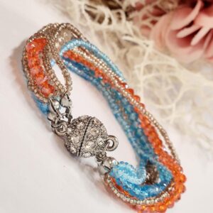 Aqua-Orange Magnet Bracelet