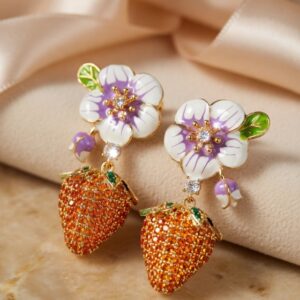 Rust Strawberry Earrings