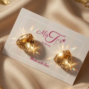 Trillion Cut Golden Glam Studs