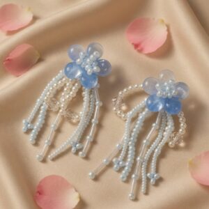 Cute Blue Tassel Earrings