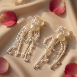 Cute White Tassel Earrings