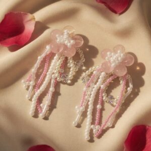 Cute Pink Tassel Earrings