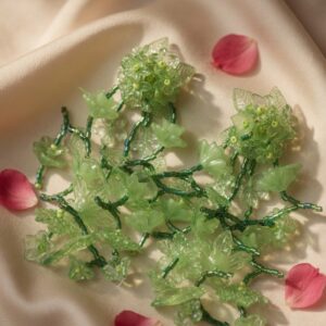 Shaded Crystal Flower Green Earrings