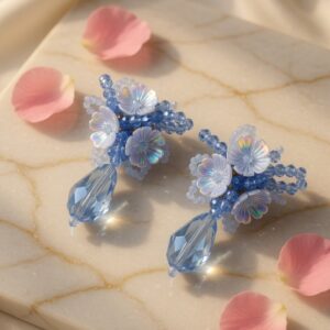 Shaded Blue Crystal Studs
