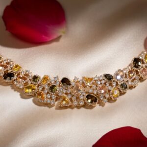 Zarika Diamond Topaz Olive Tennis Bracelet - Goolden Finish