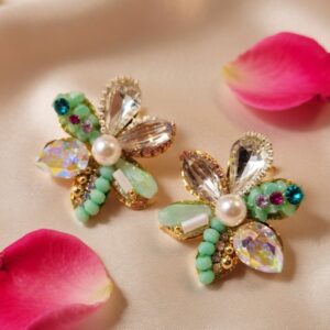 Shaded Light Green Flower Studs