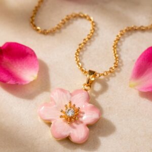 Floral Whisper Gold Plated Pendant Chain