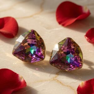Imperial Dream Multi Colour Trillion Cut Studs