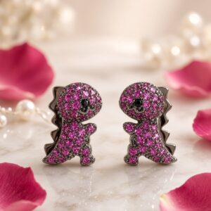 Royal Ruby Dino Studs