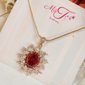 Sweet Red Obsession Gold Plated Pendant Chain