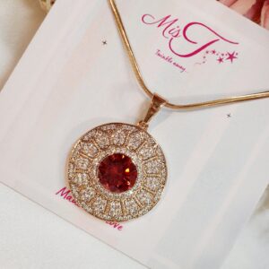 luxe Ruby Charm Pendant Necklace Chain