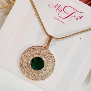 Emerald High Shine Gold Plated Pendant Chain
