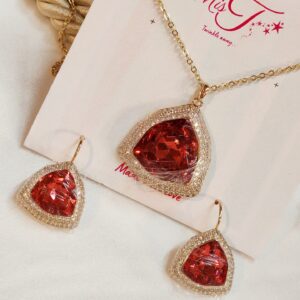 Celestial Charm Shaded Red Pendant Set