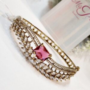 Wave Love Wine Red Bracelet- Antique Finish