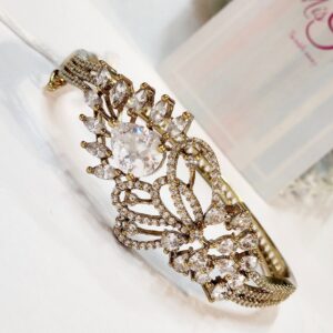Moonlit Diamond Look Bracelet- Antique Finish
