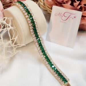 Radiant Emerald Green Crystal Tennis Bracelet for Women – Luxury Designer Jewelry