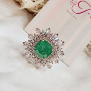 Emerald Green Doublet Azure Blossom Ring
