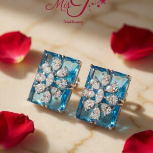 Enticing Aqua Blue Chic Studs