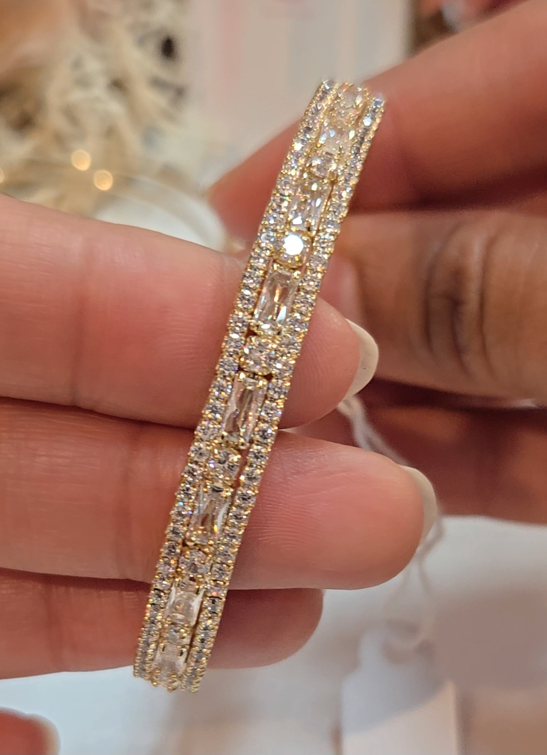 Sparkling Baguette Stone Bracelet for Girls