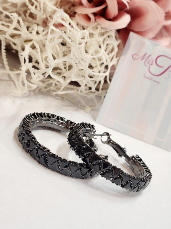 Trillion Cut Black Hoops