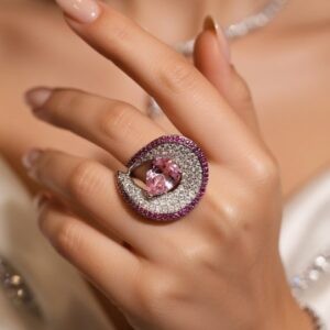 Shaded Pink Statement Ring