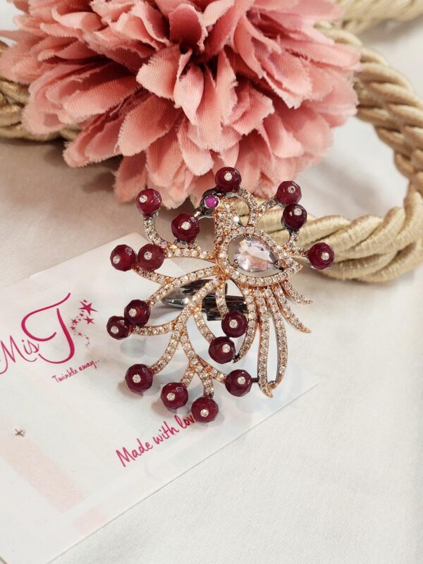 Bird Branch Maroon Ring