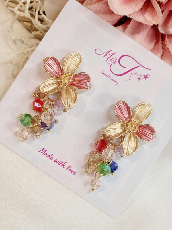 Multi Flower Crystals earrings